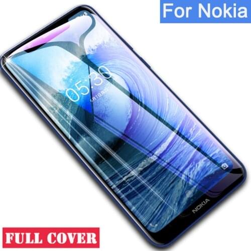 Tempered Glass For Nokia 5 6 7 Plus 8 9 2.1 3.1 5.1 6.1 7.1 X5 X7 Protective glass Case full cover Screen Protector safety Film