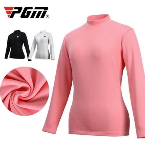 New Brand PGM Women Shirt Golf Clothing Tshirt Plus Velvet Think Underwear Shirt Winter Warm Clothes Soft Quick Dry S M L XL