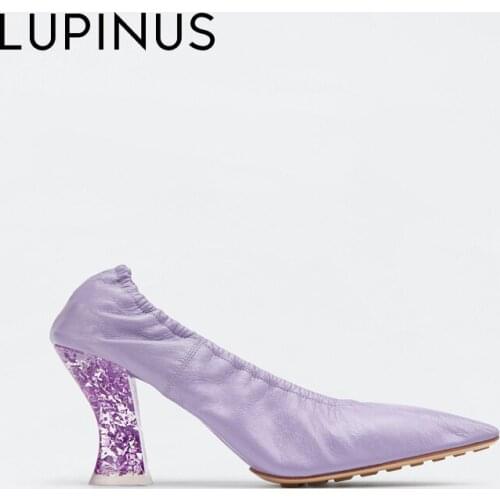 LUPINUS Luxury Brand Design Women High Heel 2021 New Fashion Crystal Heel Women Pumps Elegant Pointed Summer Casual Women Shoe