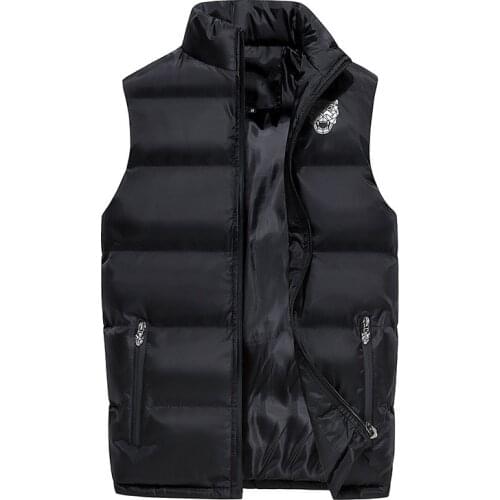 Winter Vest Jacket Men 2020 New Fashion Warm Quilted Zipper Up Sleeveless Cotton Padded Vest Coats Plus Size M-6XL
