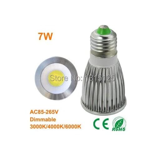 10PCS/lot Dimmable E27 COB Warm White spotlight , 7W lighting bulb lamp replace the 85w Halogen lamp + free shipping
