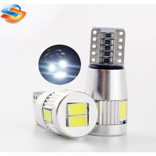 100pcs T10 LED Car Light Bulb LED Canbus DC12V Lamps 6SMD 5630 5730 Car Auto Fog light