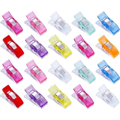 20pcs Job Foot Case Multicolor Plastic Clips Fabric Clamps Patchwork Hemming Sewing Tools Sewing Accessories 2019
