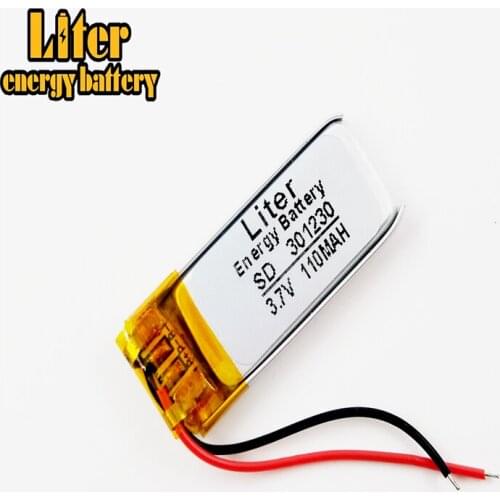 3.7V 110mAh 301230 Lithium Polymer Li-Po li ion Rechargeable Battery cells For Mp3 MP4 MP5 GPS
