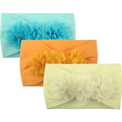 3Pcs Kids Newborn Solid Floral Headband Girls Baby Elastic Bowknot Accessories Hairband Set New Turban Headwear Jly15