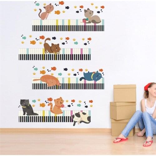 3D vivid Cat Mouse fish Wall Stickers For Kids Room Toilet Bathroom Decor Home Decoration Accessories Decal PVC Mural Art Poster