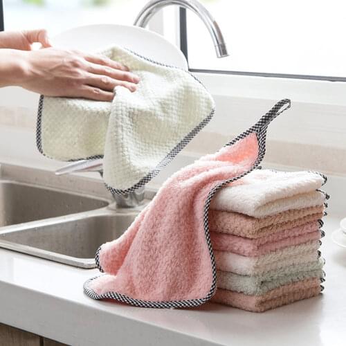 Kitchen daily dish towel, dish cloth, kitchen rag, non-stick oil, thickened table cleaning cloth, absorbent scouring pad