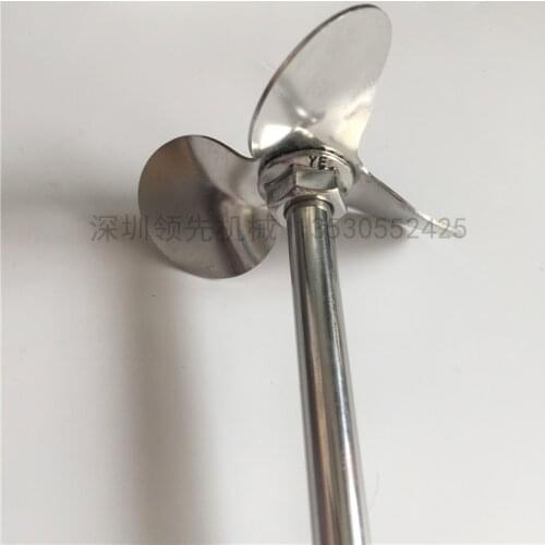 Free shipping, SUS 304 stainless steel paint propeller with rod, 3 leaf blade, agitator stir for mixer