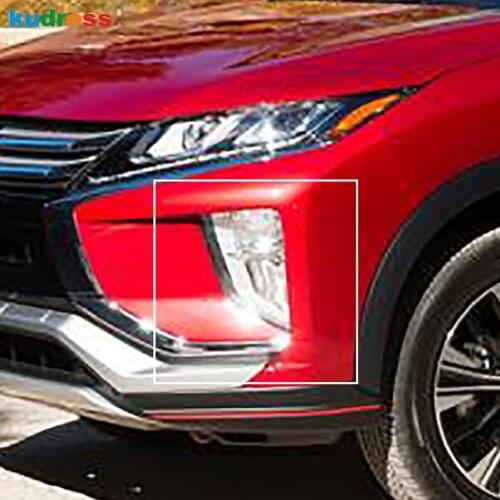 For Mitsubishi Eclipse Cross 2017-2020 Chrome Car Front Fog Light Cover Trim Foglight Lamp Frame Bezel Exterior Accessories