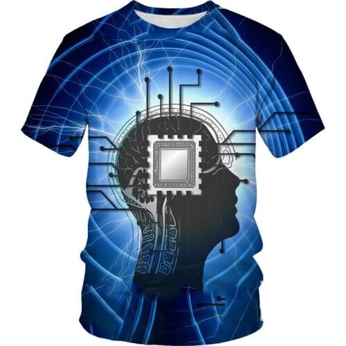 Oversized Summer Mans 3D Print T-shirt Electronic Chip Personality Short-Sleeved t-shirt for Men Harajuku Clothes