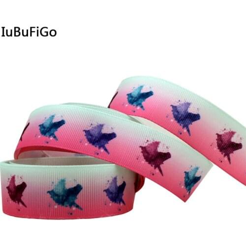 IuBuFiGo 10 Yards 7/8" 22mm Printed Grosgrain ribbon gift ribbon bows DIY headband tape For Decorations 1215