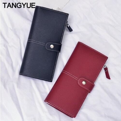 Leather Womens Wallet Female Long Cutch Ladies Wallet Women Big Coin Purse for Cards with Zipper Luxury Brand portomonee Women