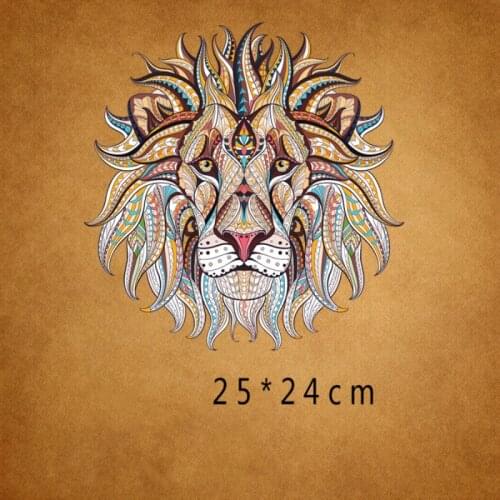 Lion Folk-custom patch for clothing Diy T-shirt Hoodies and denim jacket thermal transfer Printed A-level Washable Sticker