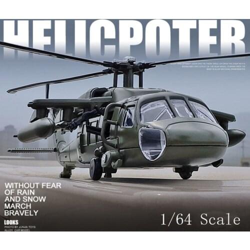 1:64 Black Hawk Helicopter Alloy Airplane Military Model Simulation Exquisite Diecasts Toy Vehicles For Children Gifts Box