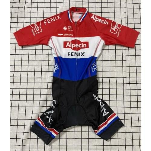 MENS CYCLING WEAR CYCLING JERSEY BODY SUIT SKINSUIT WITH POWER BAND 2020 ALPECIN FENIX TEAM NL CHAMPION GEL PAD SIZE XS-4XL