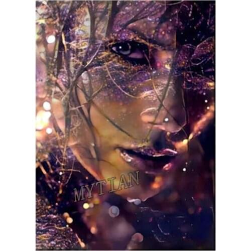 Full square/round 5D DIY diamond painting Purple abstract woman Embroidery Pattern cross stitch kit mosaic home decor