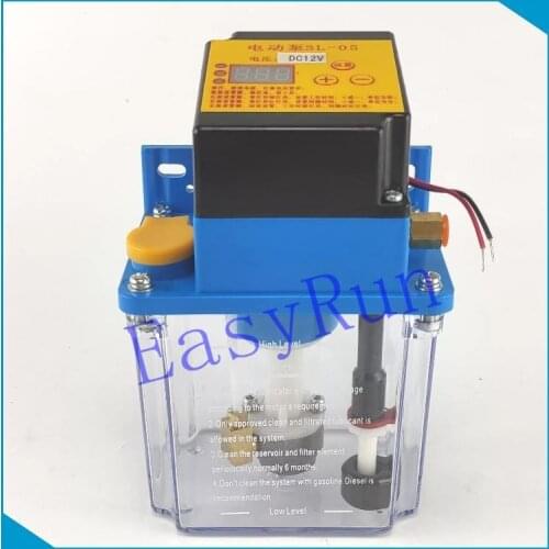 New 12V 0.5L Auto Lubrication Pump CNC Electronic Timer LCD Automatic Oiler 6mm