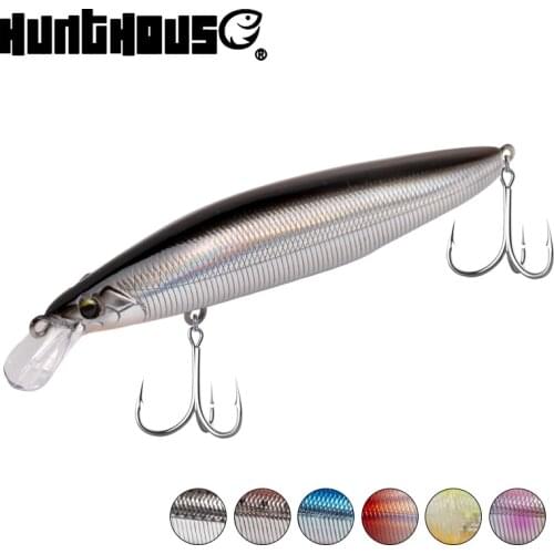 Hunthouse fishing lure marine gang minnow fishing lure suspending hard bait wobber slow floating crankbait for seabass trout
