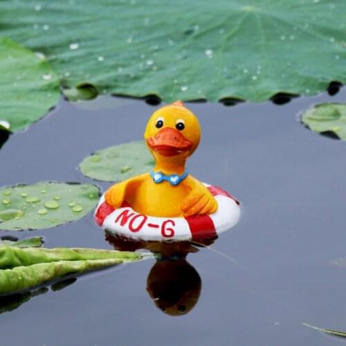 Cute Resin Floating Duck Swimming Statue Outdoor Garden Pond Fishing Tank Decorative Sculpture For Home Garden Decor Ornament