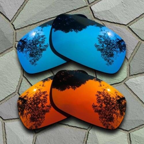 Sky Blue&Red Orange Sunglasses Polarized Replacement Lenses for Oakley Crankshaft