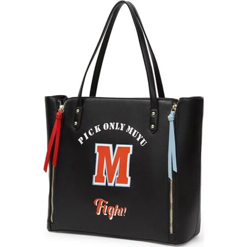 Women Leather Embroidery Shoulder Bags Girl Handbags Female Totes Braccialini Brand Style Handicraft Design Art Cartoon Letter M