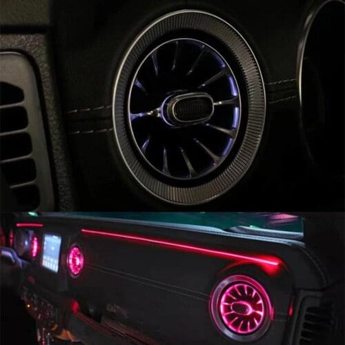 Fit for jeep Wrangler JL 2018-2020 Turbine outlet LED Ambient Light front air condition vent inlet center console ambient lamp