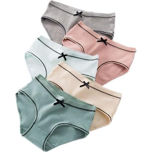 Fashion 5Pcs/lot Cotton Women Panties Soft Comfort Underwear Low-Rise Girls Size XXL Breathable Briefs Ladies Seamless Lingerie