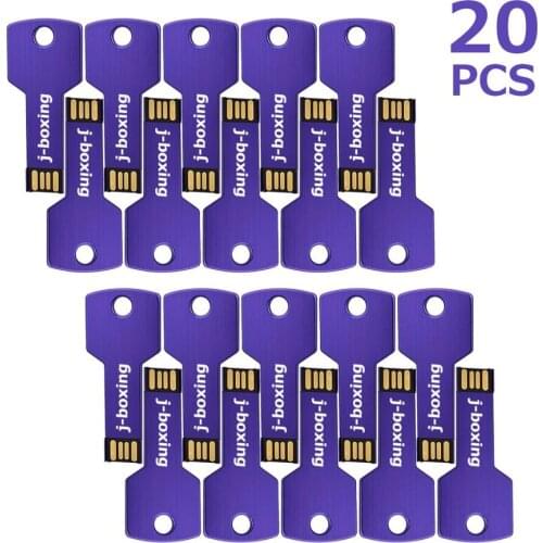 J-boxing 8GB Flash Drive 20PCS/LOT 16GB 32GB USB Flash Stick Pendrives Metal Thumb Storage for Computer Car Studio Memory Stick
