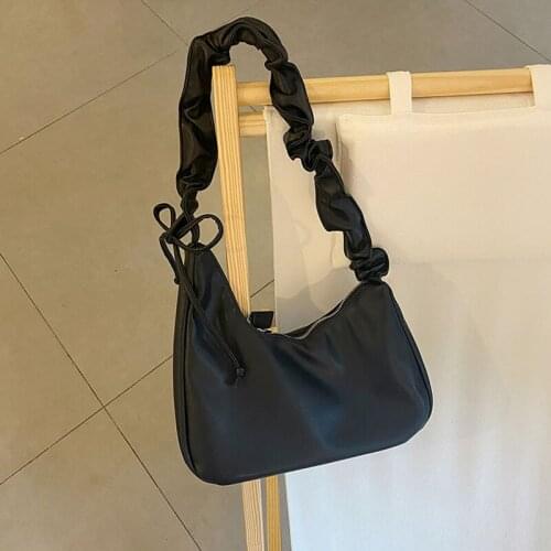 Vintage Folds Brand Design Crossbody Bag for Women 2021 Trend Simple Luxury Solid Color Handbag Lady Summer Travel Shoulder Bag