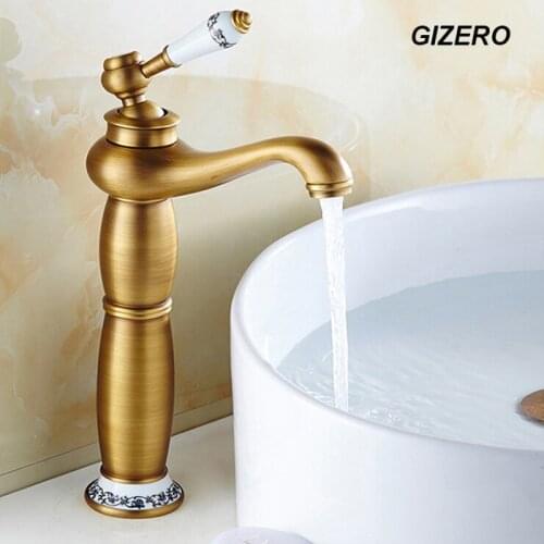 High Quality Bathroom Antique Faucet Basin Mixer Deck Mounted Ceramic Hot and Cold Water Tap ZR125