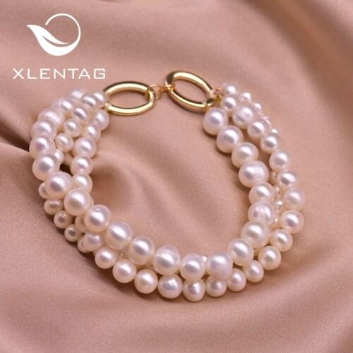 XlentAg Natural White Pearl Adjustable Bead Bracelet Women Accessories Angel Baby Girl Birthday Party Gift Luxury Jewelry GB0198