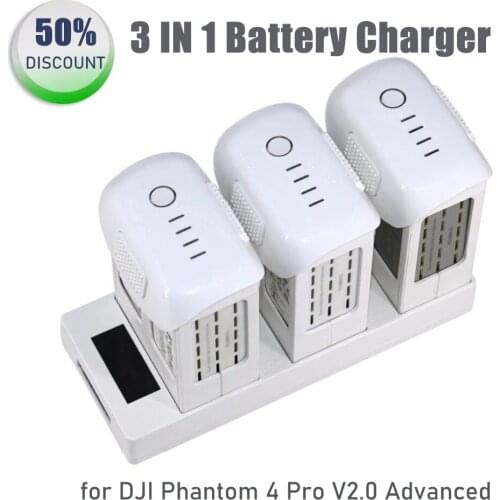 3 IN 1 Battery Charger for DJI Phantom 4 Pro V2.0 Advanced Drone Parallel Charging Hub Charging Board With Display Monitor Parts