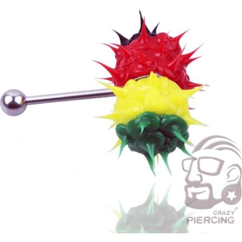 1 Piece Vibrating Tongue Barbell With free Battery 316L Steel Tongue Ring Silicone Body Piercing Jewelry