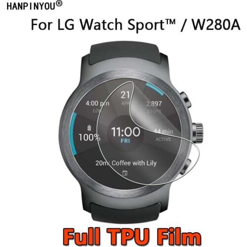 10Pcs For LG Watch Sport TM W280A Smart Watch Ultra Clear Full Cover Soft TPU Hydrogel Film Screen Protector -Not Tempered Glass