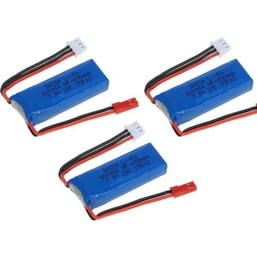 2 / 4 / 6pcs 7.4V 450mAh 20C Lipo Battery 2S for WLtoys K969 K989 K999 P929 P939 RC Car Rc Drone