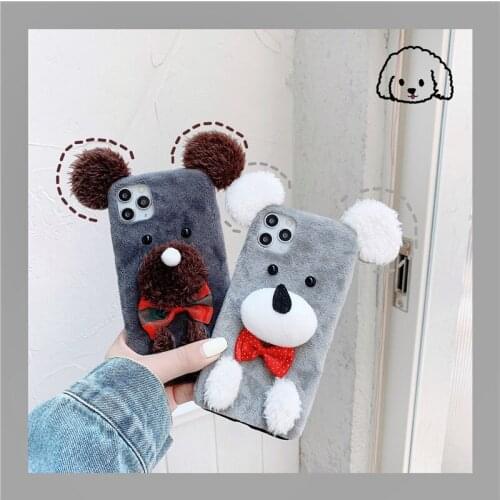 3D Funny Plush Toys Bear Protection Phone Case For Apple iphone 8 7 Plus XR XS 11 Pro Max Back Cover for iPhone 12 Pro Funda #E0