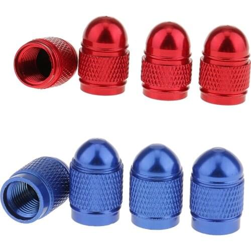 8pcs Red Blue Car Wheel Tire Valve Stem Dust Cap Cover Rust Proof