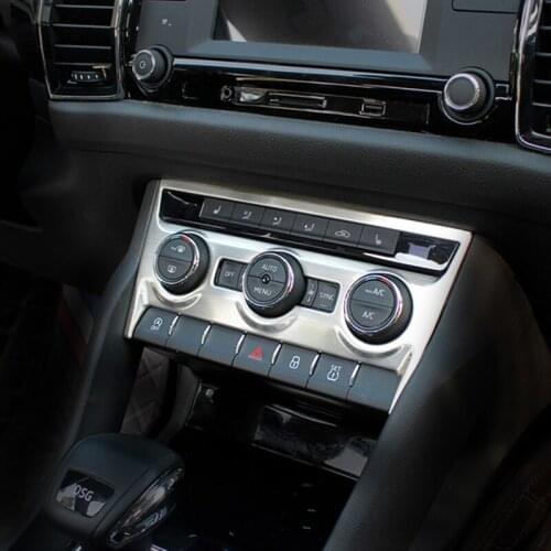 Auto Air Conditioning CD Knob Console Panel Decorate Sequin Covers For Skoda Kodiaq 2017-2020 Interior Styling Car Accessories