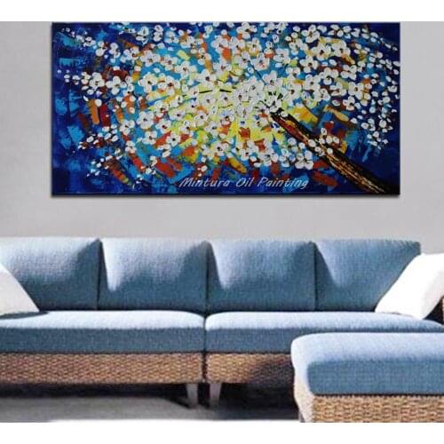 Free Shipping Hand-painted Wall Art Home Decoration Pactures Modern Abstract Tree Flower Palette Knife Oil Painting On Canvas