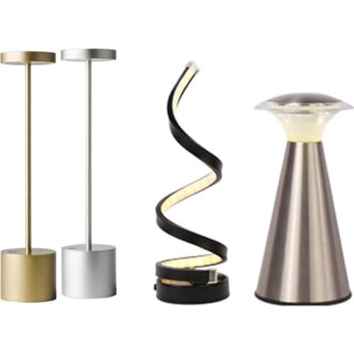 Cordless Touch Sensor Restaurant Bar Table Lamp Modern Art Decor Rechargeable Desk Lamp Living RoomBedroom Bedside Reading Light