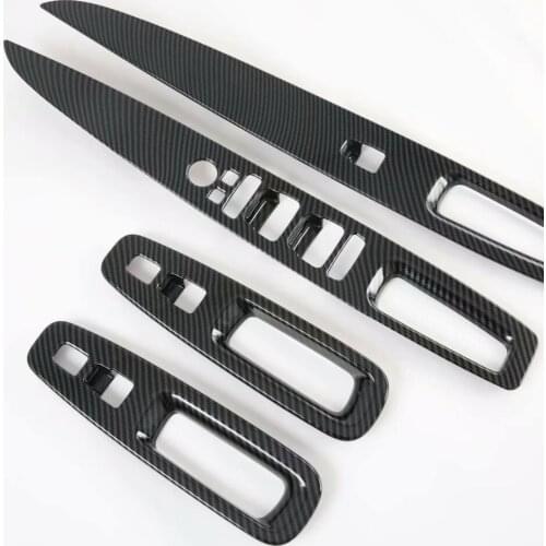 For Hyundai Elantra CN7 2021 2022 Car Accessories Carbon Fiber Door Window Armrest Cover Switch Panel Trim Molding Garnish LHD