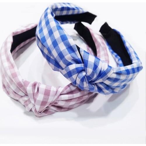 Cotton Hiar Hoop for Women Headband Hair Accessories Girls Plaid Bezel Korean Fashion Hairband Headwear 2020