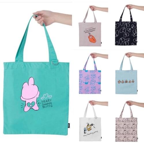New Korean Kpop Animal Cartoon Baby Canvas Bag Handbags Fashion Ladies Women Shoulder Bags Casual Shopping Tote School Bag