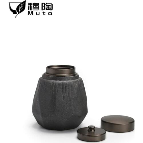 Ceramic tea cans, stoneware tin cans, sealed cans, retro household Japanese storage cans, creative tea warehouse gift boxes