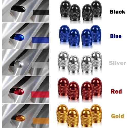 4PCS Aluminum Tires Stem Caps Bicycle Wheel Tire Covered Protector Road MTB Tyre Valve Dustproof Bike Valve Nozzle Cap