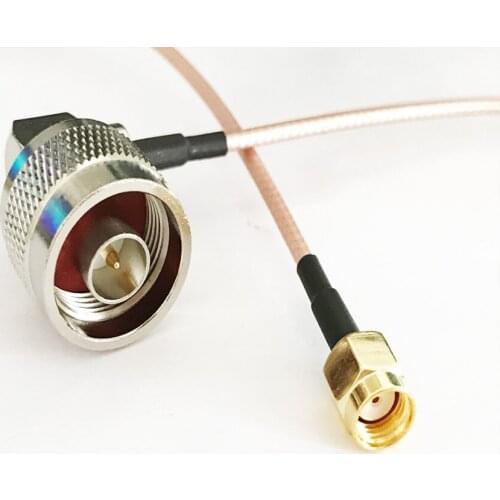 10pcs Right Angle N male to RP-SMA Male plug nut bulkhead pigtail RG316 Cable Connector 20cm