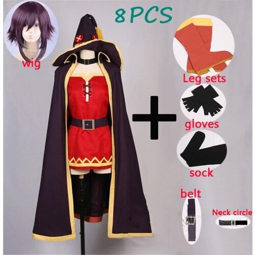 KonoSuba Gods Blessing on this Wonderful World Cosplay women Megumin Cloak Dress Uniform Outfit Anime Cosplay Costumes and wigs