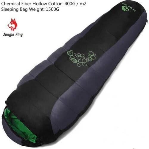 Jungle King Spring and Summer Filled Four-Hole Cotton Sleeping Bag Outdoor Hiking Camping Mummy Sleeping Bag 1500G Three Colors