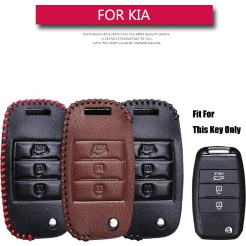 Leather Flip Car Key Case Cover For Kia Ceed Sportage Rio 3 4 Borrego Soul Venga Key Holder Key Parts Skin Shell car accessories