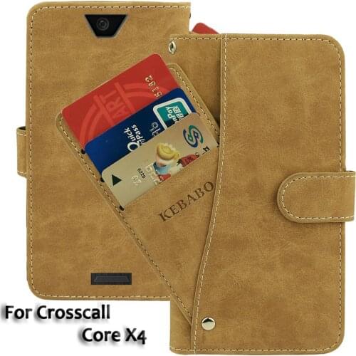 Leather Wallet Crosscall Core X4 Case 5.45" Flip Fashion Luxury Front Card Slots Cases Cover Business Magnetic Phone Bags